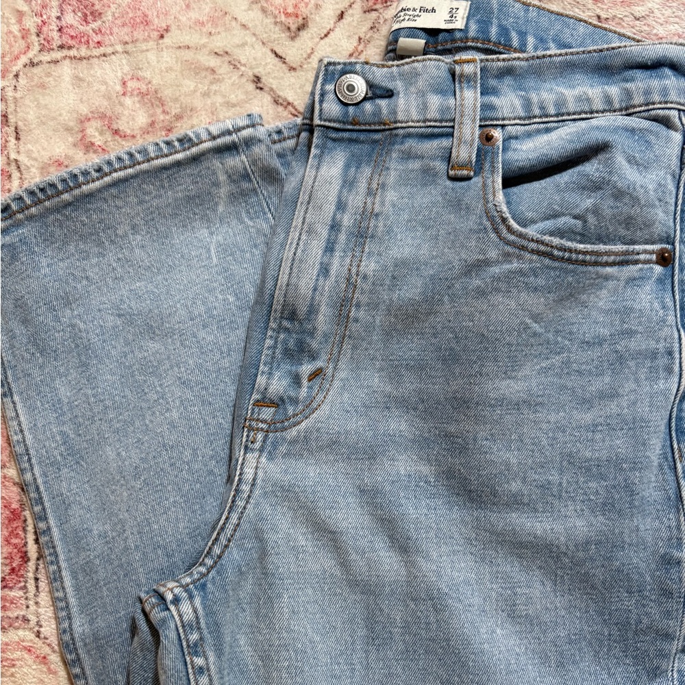Abercrombie Light Blue Denim Straight Leg Jeans